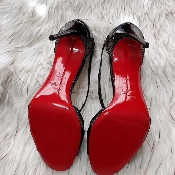 Black Patent Leather Stiletto Heels - Picture 6 of 8